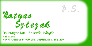 matyas szlezak business card